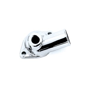 画像1: クローム ウォーター ネック - CHEVY/GM Late V8 1/2インチホール付き