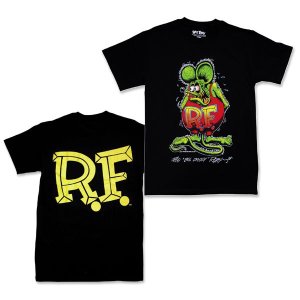 画像1: Rat Fink モンスター Tシャツ "Standing Rat Fink" ブラック