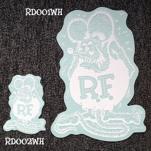 画像1: Rat Fink デカール ホワイト L 20×14cm