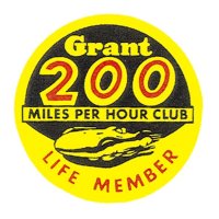 ホットロッド ステッカー Grant 200 MILES PER HOUR CLUB LIFE MEMBER ステッカー