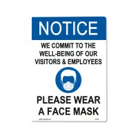 Notice Please Wear A Face Mask ステッカー (フェイスマスク着用のお願い)