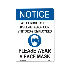 画像1: Notice Please Wear A Face Mask ステッカー (フェイスマスク着用のお願い)