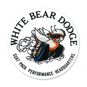 画像1: ホットロッド ステッカー White Bear Dodge Window