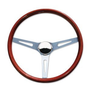 画像1: 15" Wood Steering Wheel Slot