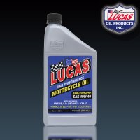 LUCAS Motorcycle Oil Semi-Synthetic SAE 10W-40 (1qt)