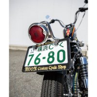 モーターサイクル ブラック ライセンス フレーム/MOON Custom Cycle Shop