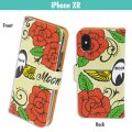ローズ with MOON iPhone XR フリップケース