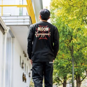 画像1: MOON Equipped アイアン クロス ライン ロングスリーブ Tシャツ