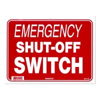 EMERGENCY SHUT-OFF SWITCH メッセージ プレート(緊急停止)