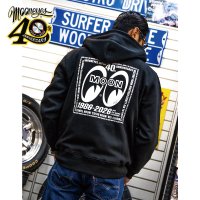 【通販限定/11月上旬お届け予定】MOONEYES 40th Anniv. Square Logo ジップ フーディー
