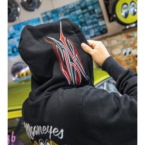 画像2: Pinstripe Fly with MOON Emb. ジップ フーディー