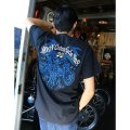 MOON CUSTOM CYCLE SHOP ピンストライプ Tシャツ