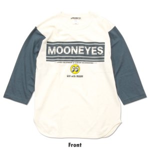 画像3: MOONEYES ストライプ ロゴ ベースボール Tシャツ