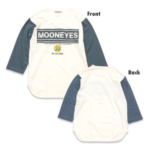 画像2: MOONEYES ストライプ ロゴ ベースボール Tシャツ