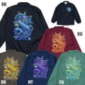 *【通販限定予約受付終了/3月下旬入荷予定】MOONEYES ピンストライプ ドラゴン コーチ ジャケット
