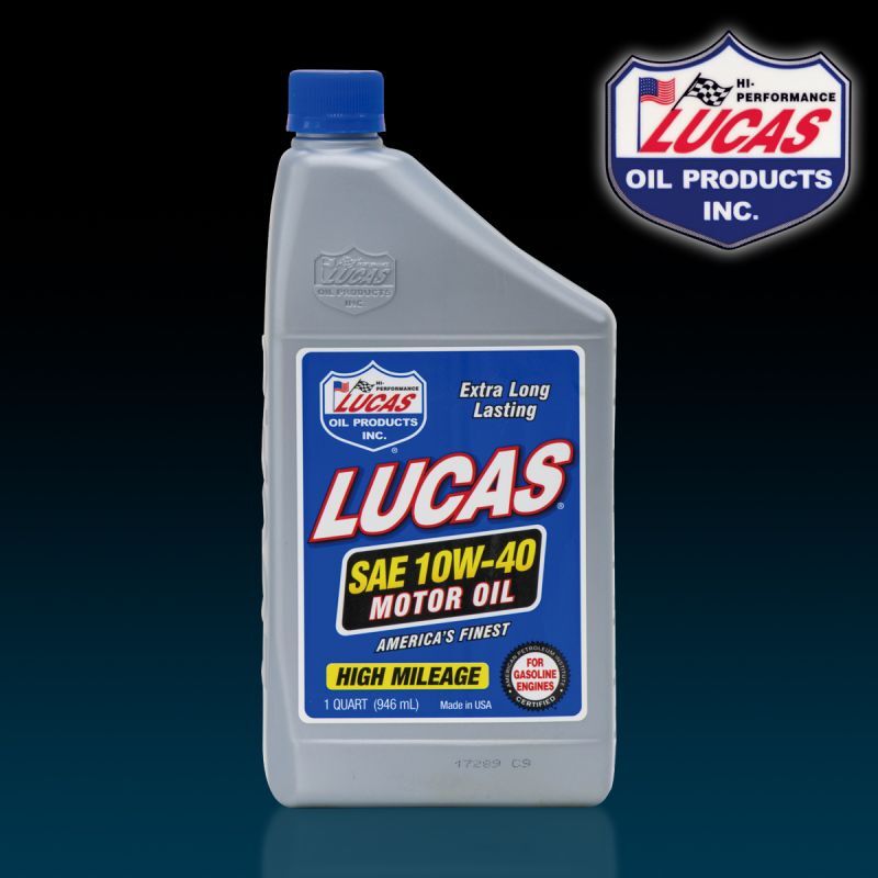 LUCAS SAE 10W-40 High Mileage Motor Oil (1qt)