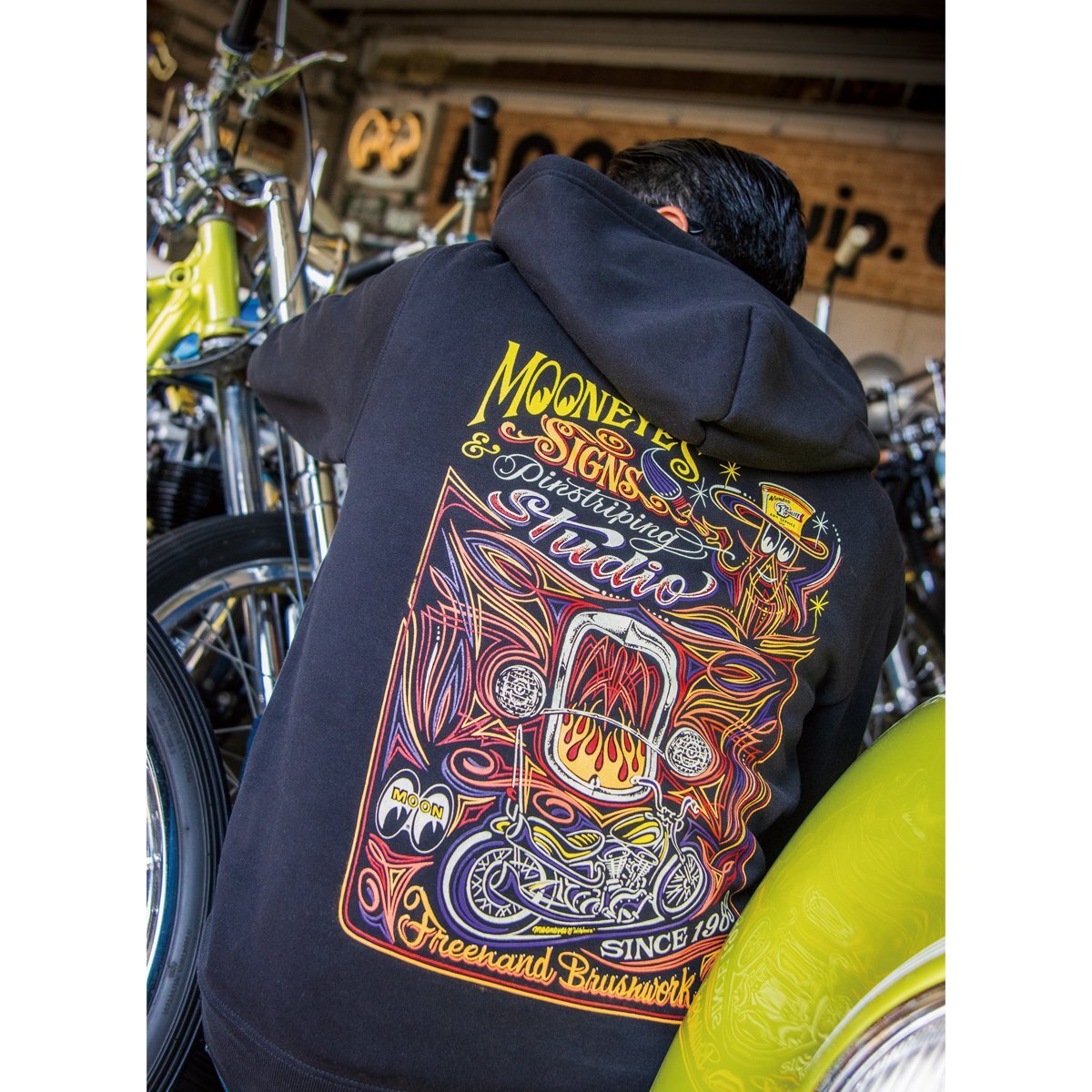 MOON Signs & Pinstriping Studio ジップ フーディー