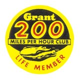 画像: ホットロッド ステッカー Grant 200 MILES PER HOUR CLUB LIFE MEMBER ステッカー