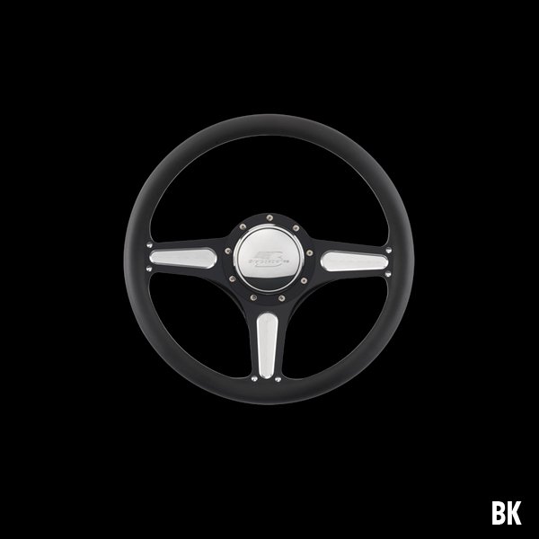 画像1: Billet Specialties Steering Wheels Street Lite 35cm Black Black Anodized (1)