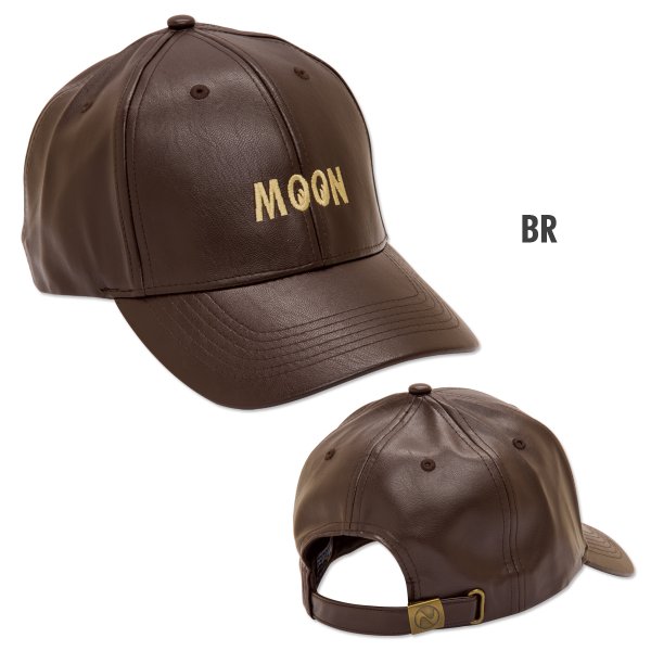 MOON Faux レザー キャップ