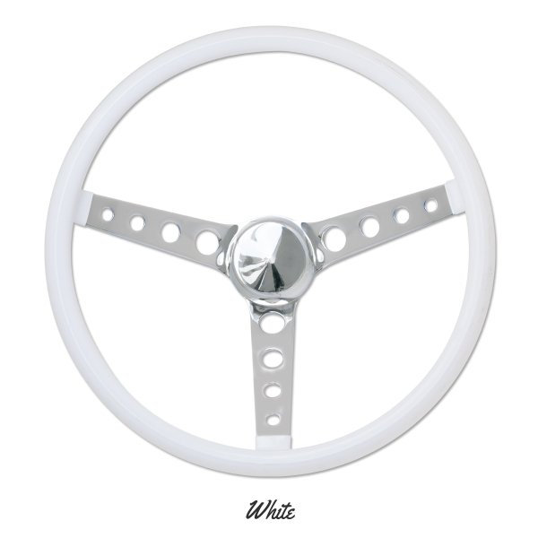 画像2: MOONEYES ORIGINAL "4-Holes Finger Grip" Steering Wheel 38cm(15") White (2)