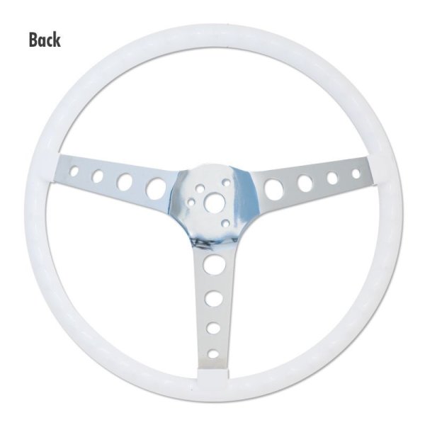 画像3: MOONEYES ORIGINAL "4-Holes Finger Grip" Steering Wheel 38cm(15") White (3)