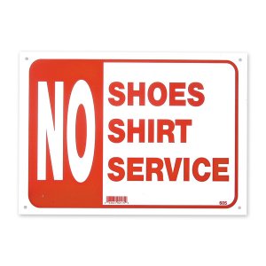 画像: 靴とシャツ未装着の方にはサービスしません
