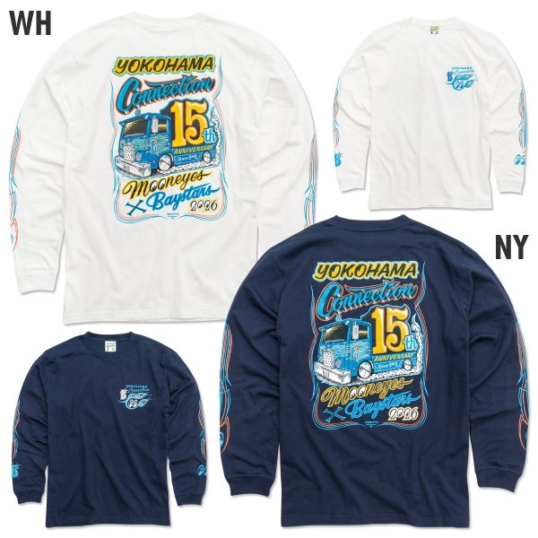画像5: 横浜DeNAベイスターズ x MOONEYES 2026 ロング スリーブ Tシャツ (5)