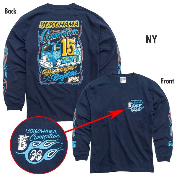 画像6: 横浜DeNAベイスターズ x MOONEYES 2026 ロング スリーブ Tシャツ (6)
