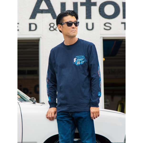 画像4: 横浜DeNAベイスターズ x MOONEYES 2026 ロング スリーブ Tシャツ (4)