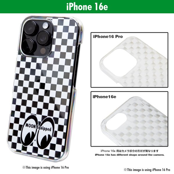 画像1: MOON Equipped アイシェイプ チェッカー iPhone 16e ハードケース クリア (1)