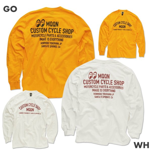 画像1: MOON Custom Cycle Shop ロングスリーブ Tシャツ (1)