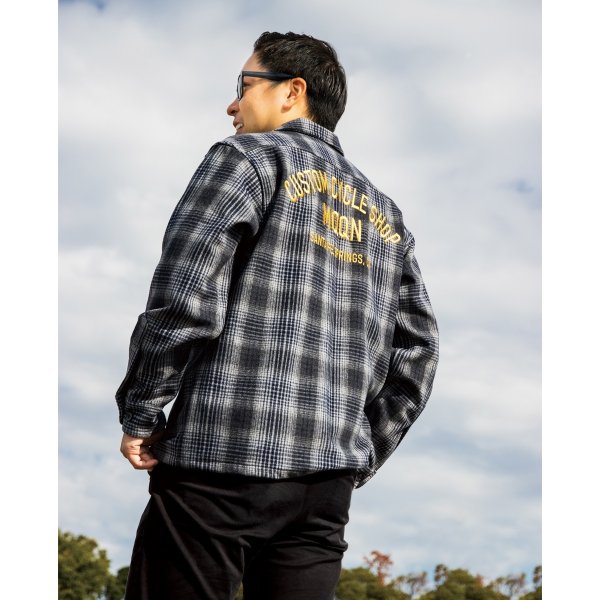 画像3: 【30% OFF!!】MOON Custom Cycle Shop ウール チェック シャツ (3)