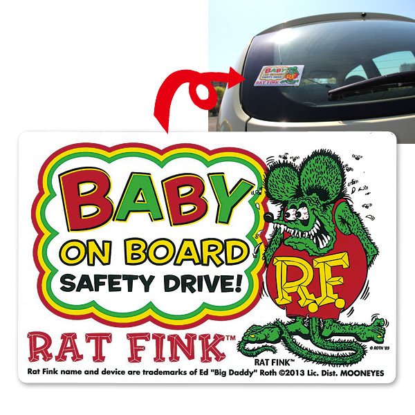 画像1: Rat Fink Baby on Board Sticker (1)