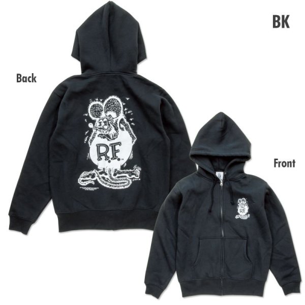 画像7: Standing Rat Fink Mono ジップ フーディー (7)