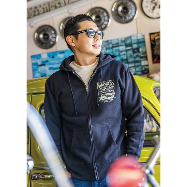 画像2: MOON Signs & Pinstriping Studio ジップ フーディー (2)