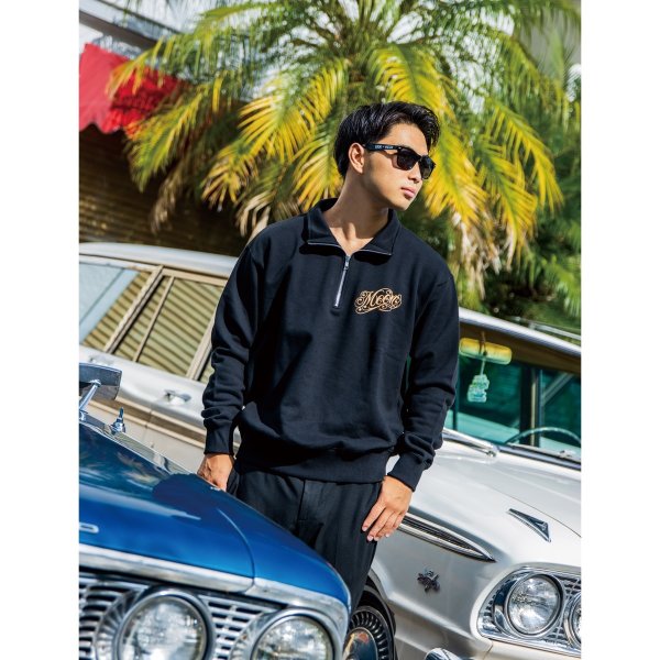 画像3: MOON Modern Script Logo ハーフジップ スウェットシャツ (3)
