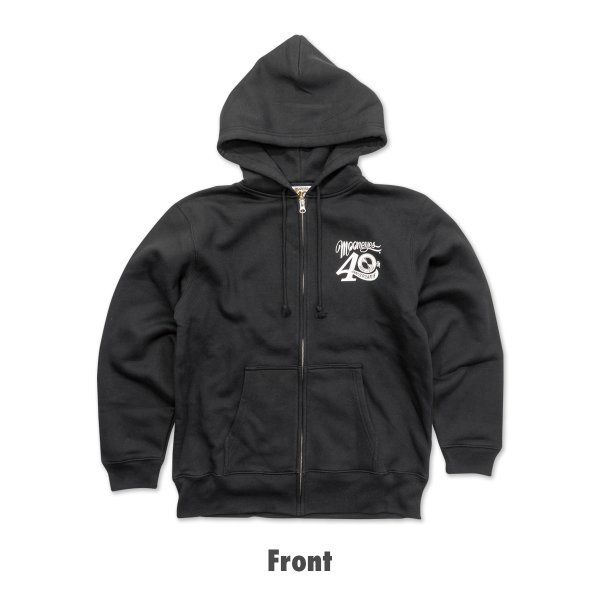 画像2: 【通販限定/11月上旬お届け予定】MOONEYES 40th Anniv. Square Logo ジップ フーディー (2)