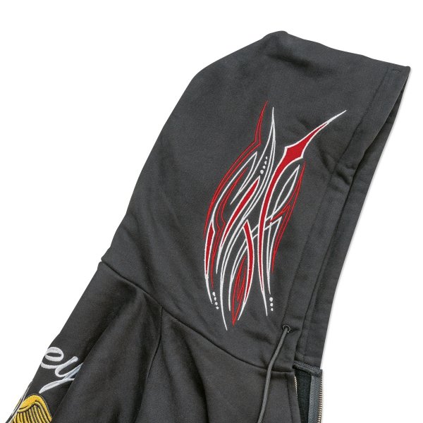 画像11: Pinstripe Fly with MOON Emb. ジップ フーディー (11)