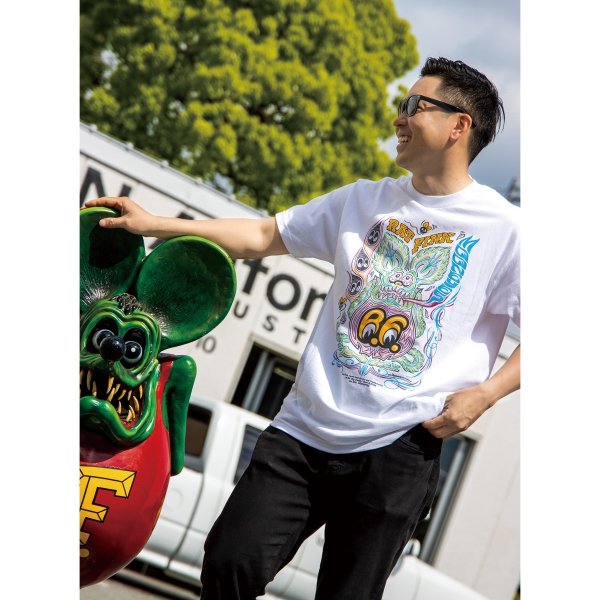 画像1: Rat Fink x MOON ピンストライプ Tシャツ (1)