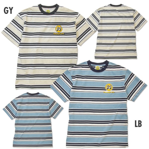 画像3: MOON マルチ ストライプ エンブロイダリー Tシャツ (3)