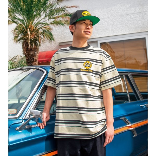 画像2: MOON マルチ ストライプ エンブロイダリー Tシャツ (2)