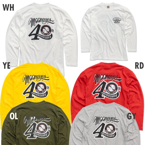 画像1: 【通販限定/9月末お届け予定】MOONEYES 40th Anniv. Disc ロングスリーブ Tシャツ (1)