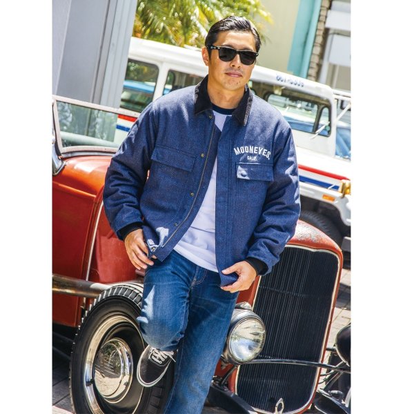 画像1: MOON ヘリンボーン デニム ジャケット (1)