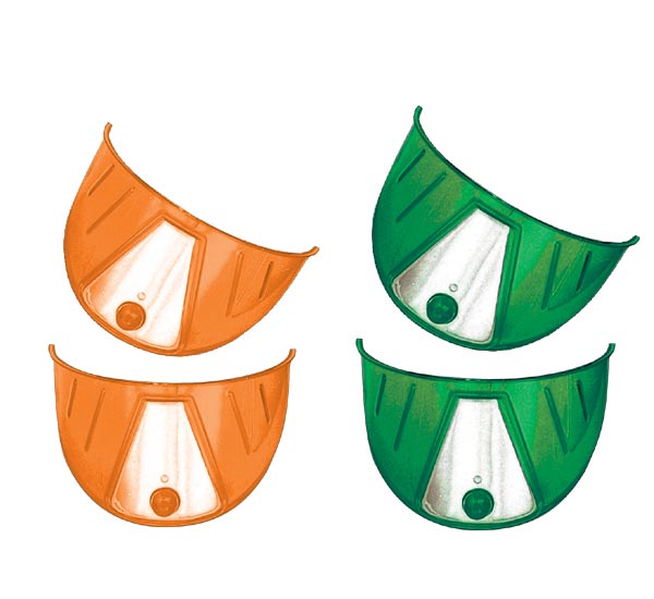 画像1: カラーヘッドライトバイザー（グリーン、オレンジ） (1)