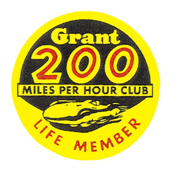 画像1: ホットロッド ステッカー Grant 200 MILES PER HOUR CLUB LIFE MEMBER ステッカー (1)