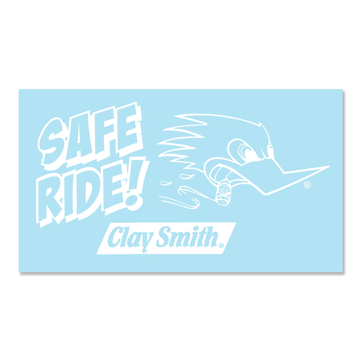 画像1: クレイ スミス ホワイト SAFE RIDE! ステッカー (1)