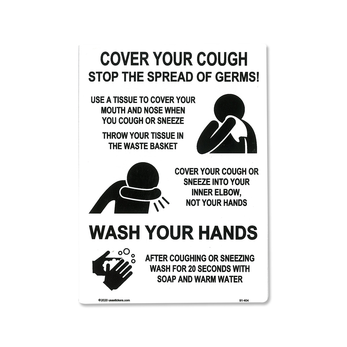 画像1: Cover Your Cough ステッカー (咳エチケット) (1)
