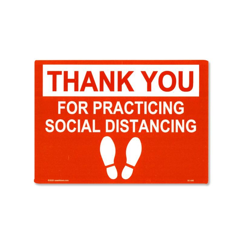 画像1: Thank You Social Distancing ステッカー (ソーシャルディスタンスのご協力に感謝) (1)