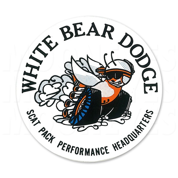 画像1: ホットロッド ステッカー White Bear Dodge Window (1)